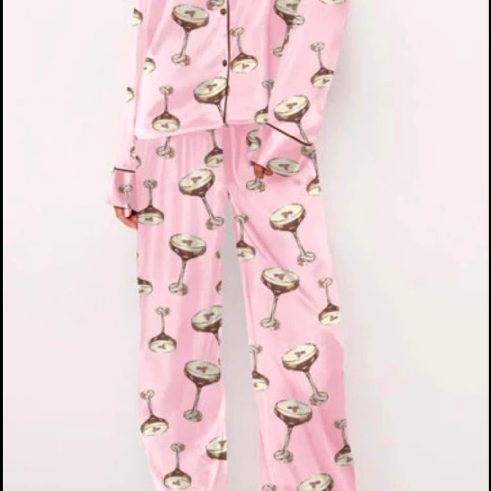 Pink Satin Espresso Martini Pajamas